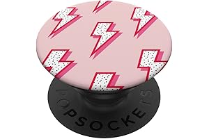 Preppy Style: Pink Lightning Bolts PopSockets Swappable PopGrip