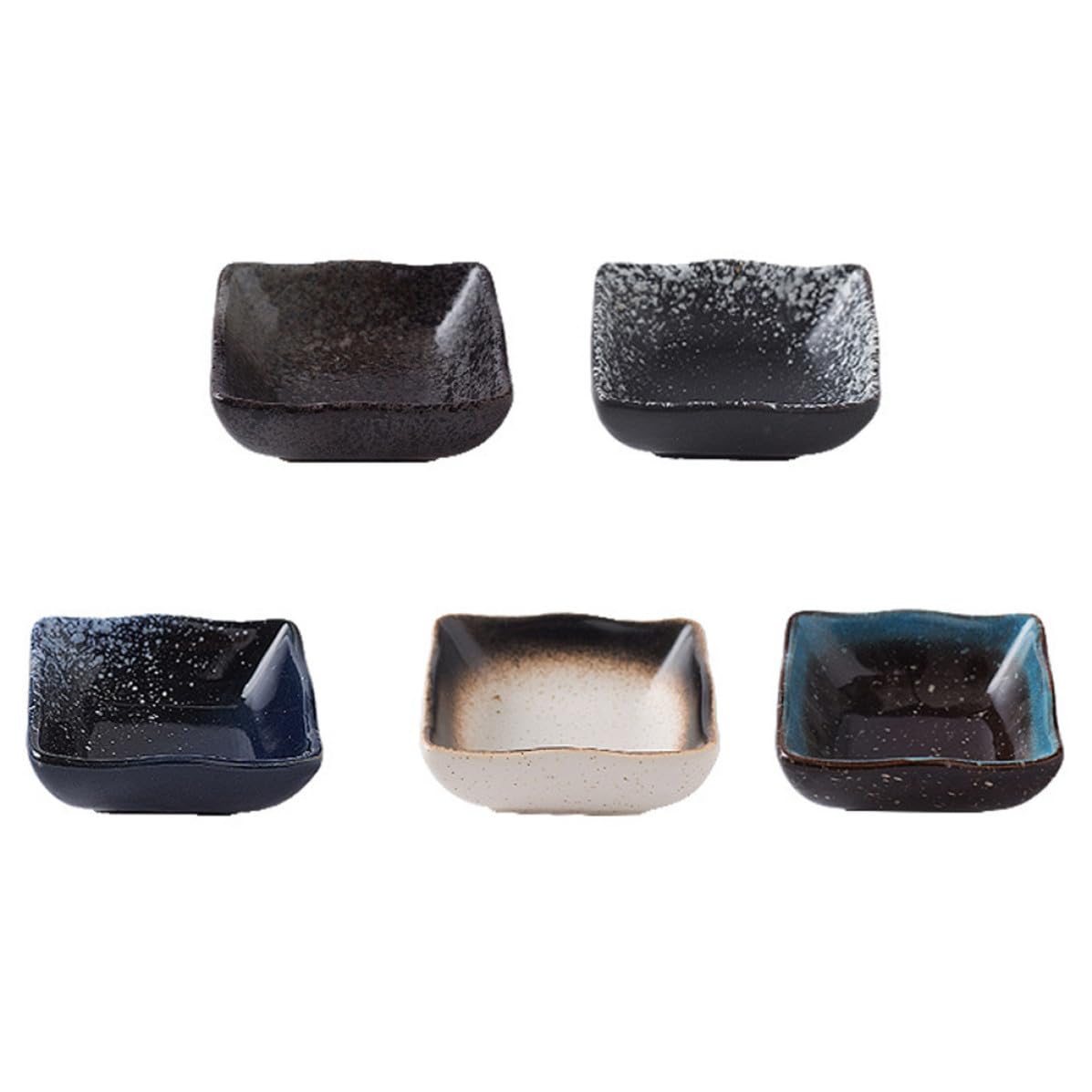 Assiettes à sushi en céramique KICHOUSE | Lot de 5 styles japonais raffinés