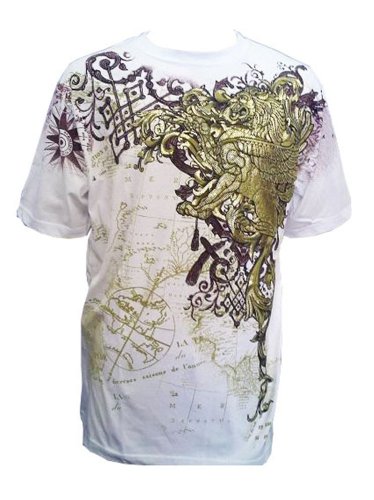 Konflic Golden Lion World Atlas Fashion Muscle T-Shirt White 2XL