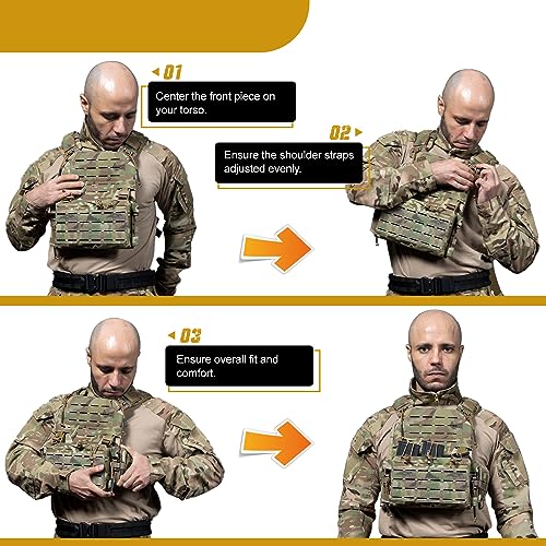 Image of ONETIGRIS Tactical FLPC-4QD MOLLE Vest, Quick Release MOLLE Vest, Adjustable and Breathable Nylon Vest for Men