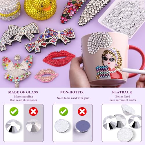 Image of 2500PCS SS10 /2.8mm Crystal Glass Rhinestones for Bedazzling (Labrador) | Flatback Rhinestones for Crafting DIY Nail Art Makeup Decoration, Gems Diomand Charms for Tumbler Shoes Clothing Mug