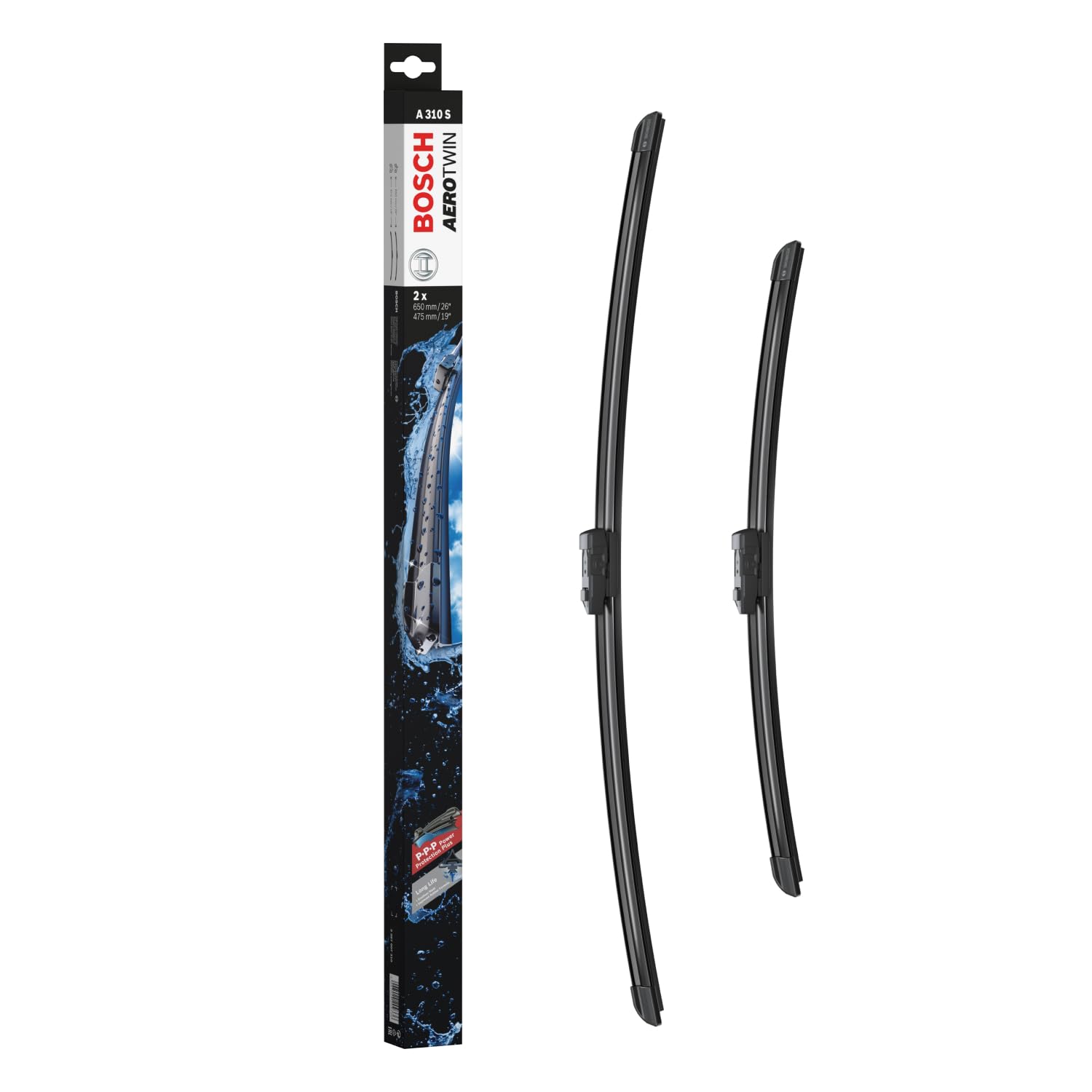 Bosch Aerotwin A 310 S Front Windscreen Wipers - 2 Blades, 650 mm/475 mm