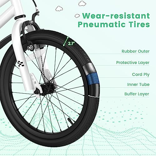 Image of BABY JOY Kids Bike, 12 14 16 18 Inch Boys Girls Bike for 3-8 Years w /Training Wheels, 20 Inch Children Bicycle for 8+ Teens w /Kickstand, Handbrake, Coaster Brake & Removable Basket, Sporty Bicycle