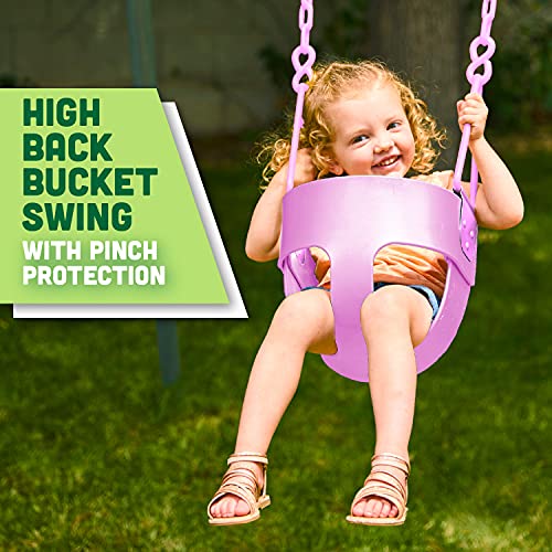 image for Squirrel Products High Back Full Bucket Toddler Swing with Pinch Prote