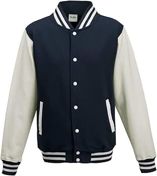 ジャケット・アウター everyone x j.30000 varsity jacket (NAVY) Awdis Unisex Varsity Jacket (3XL) (Oxford Navy/White) at Amazon