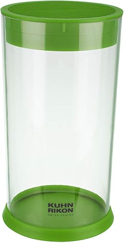 Kuhn Rikon Easy Clean - Bloque redondo de acrílico para cuchillos, color verde