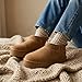 CUSHIONAIRE Hippy Women’s Platform Ankle Boots – Genuine Suede, Faux Fur Lining, Cozy Winter Slip-On Design boots for women, CHESTNUT 9