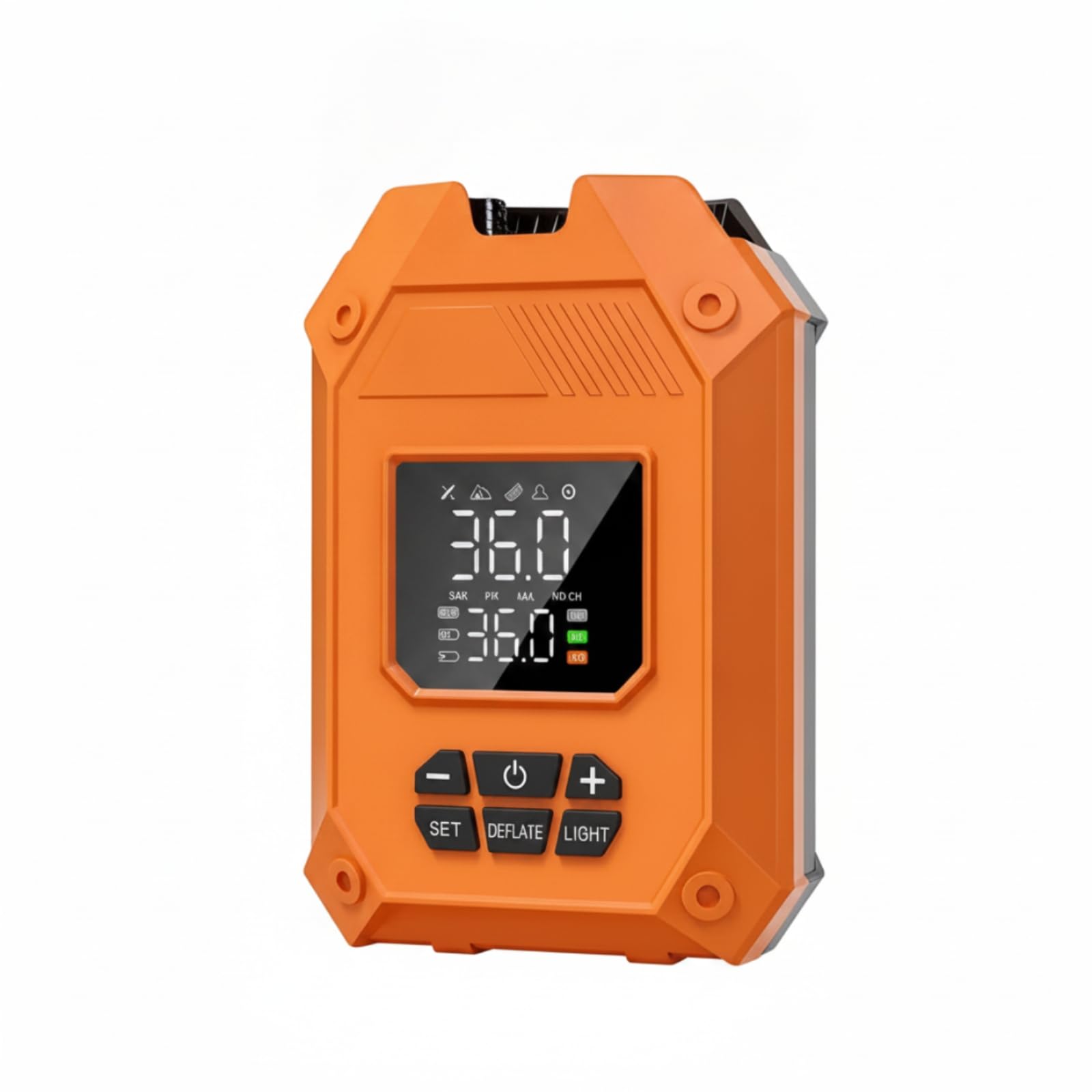 Gonfleur Électrique Portable Filaire Pompe à Air Portable Haute Performance Pompe à Air avec Affichage Numérique pour Camping, Array, Orange, 104 Filaire Orange avec Sac De Rangement