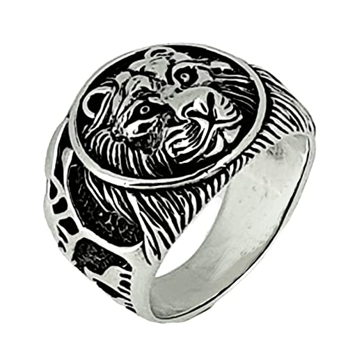 925 Sterling Silver Chunky Chunky Lion Ring For Men Ring Size 8, 9, 10, 11, 12, 13, 14