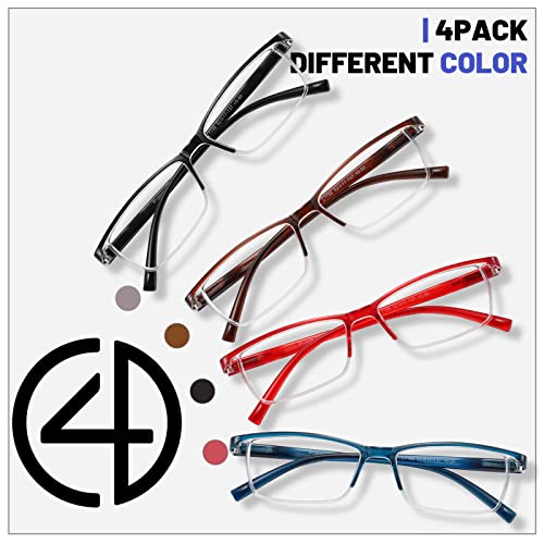 Image of Przene Reading Glasses for Men Women Blue Light Blocking Readers Spring Hinges Lightweight Style Pack