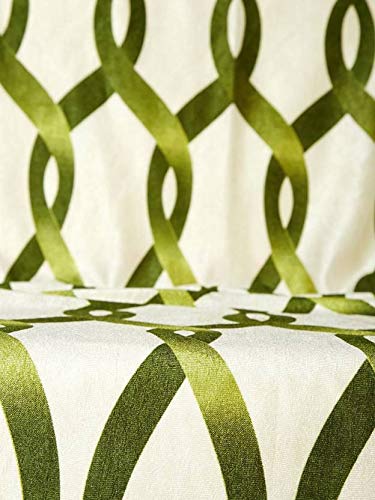 Image of Cortina Durable & Stylish Premium Striped 100% Polyester Curtains - Metal Grommets - Easy Fitting Over Window - Bedroom Living Room Kids Room Hall Kitchen - 7 Feet Set of 1 - Green 4