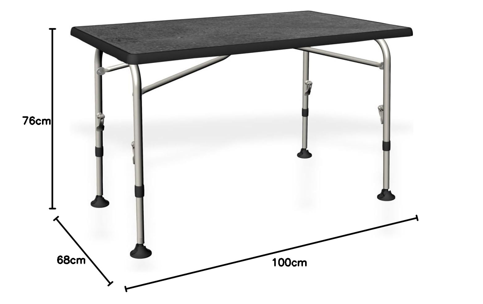 Westfield AIRCOLITE 100 MIT Tasche - CAMPINGTISCH - Dark - 100 x 68 cm - stufenlos höhenverstellbar - VERTRIEB- Holly Produkte STABIELO -