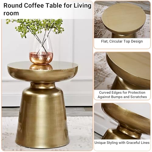 Table basse décoration d'intérieur ronde et polyvalente crème - 6