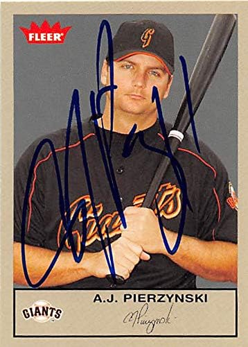 A.J. Pierzynski autographed baseball card (San Francisco Giants) 2005 Fleer #290