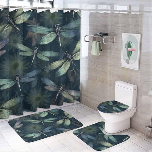 Tapis de douche libellule antidérapant et imperméable pour sol sécurisé
