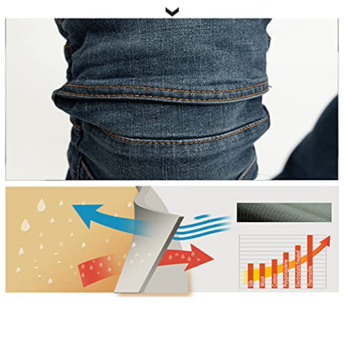 Jeans de moto homme vert avec genouillères S de protection - 5