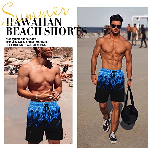 Men's Swim Trunks Hawaiian Bathing Mesh Lining Suit Swimsuits Beach Shorts with Pockets3