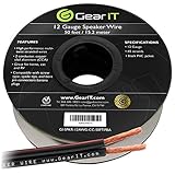 12AWG Speaker Wire, GearIT Pro Series 12 AWG Gauge Speaker Wire Cable (50 Feet / 15.24 Meters) Great Use for Home Theater Speakers and Car Speakers Black