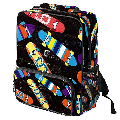 Sac à dos ordinateur portable avec impression skateboard noir pour travail