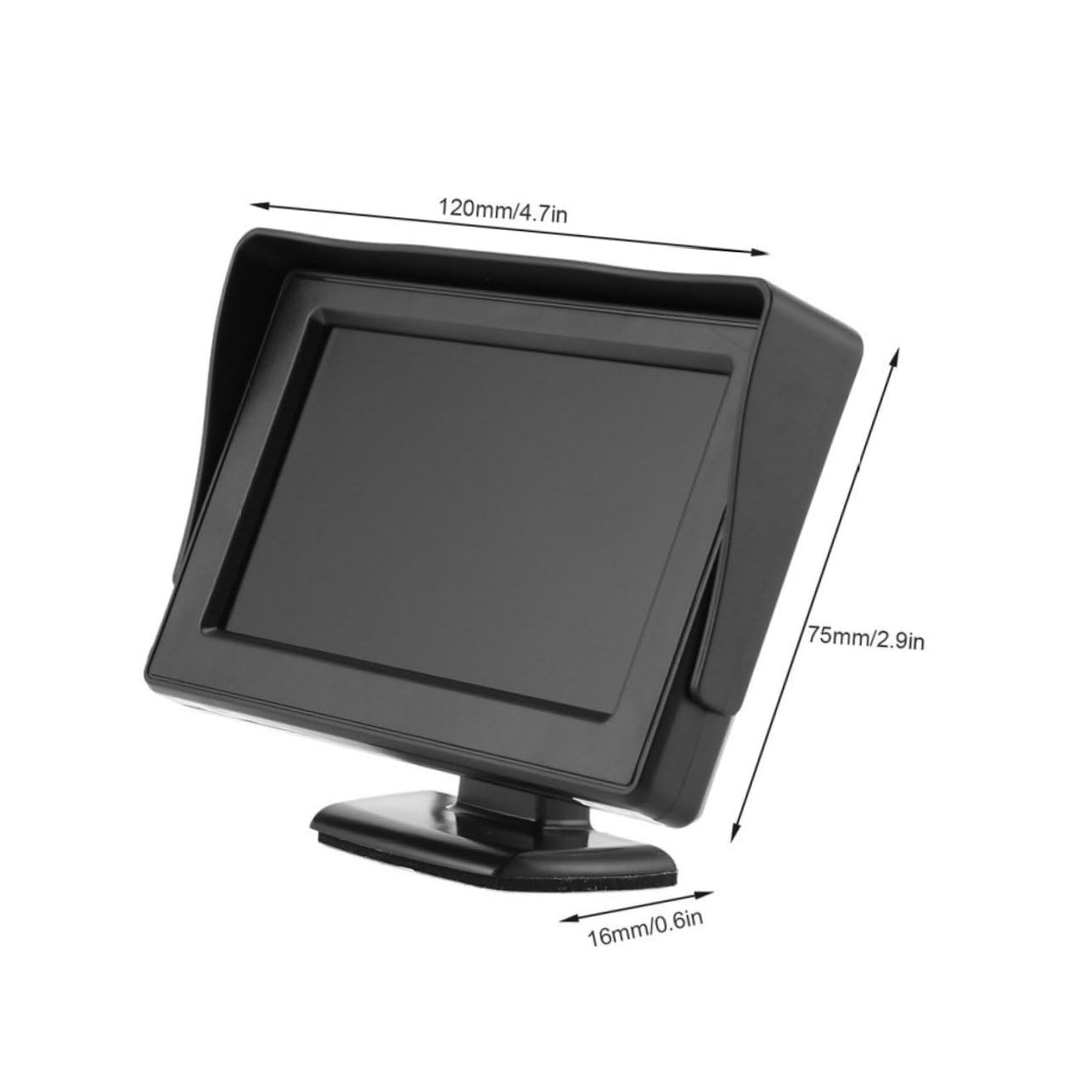 NUOBESTY LCD Car Rear View Monitor Automatic Parking Display for Headrest Dual Video Input Brightness Contrast for Safe Reverse Driving
