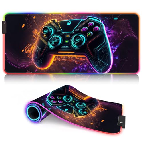 Tapis de souris de jeu RGB grand modèle 40x90cm antidérapant et imperméable