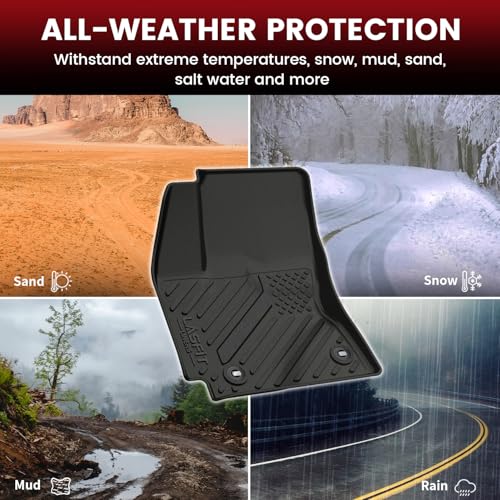 Image of LASFIT Floor Mats & Cargo Mats for Toyota Corolla Sedan 2014-2019, All Weather TPE Custom Fit Car Liners for Toyota Corolla Accessories 1st & 2nd Row and Trunk Mats, Easy to Clean, Black