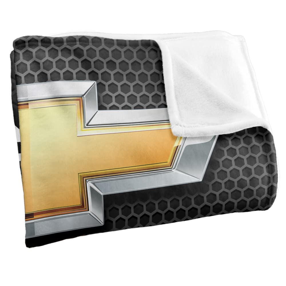 Chevrolet Gold Bowtie Black Sherpa Blanket