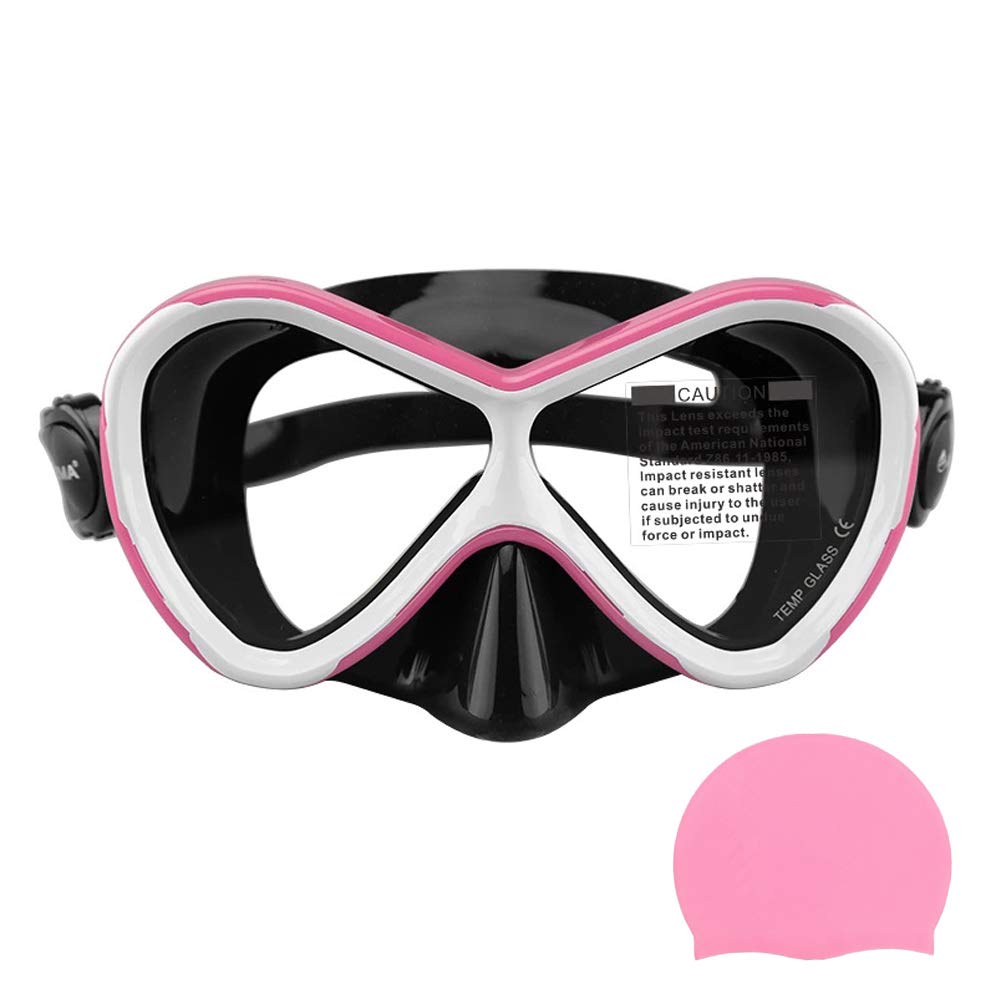 Maschera da snorkeling per bambini, anti-appannamento e anti-perdite, occhialini da snorkeling e nuoto, impermeabile, resistente maschera in vetro temperato, per bambini dai 4 ai 14 anni