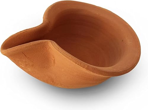 Vista 12 de Lámpara de aceite de arcilla bíblica con tarro - Lámpara de terracota de estilo herodiano - Hecho a mano en Tierra Santa - Réplica antigua