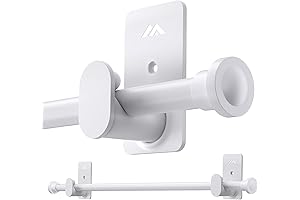 Easy Mount No Drill Curtain Rods, No Drilling Required for Windows