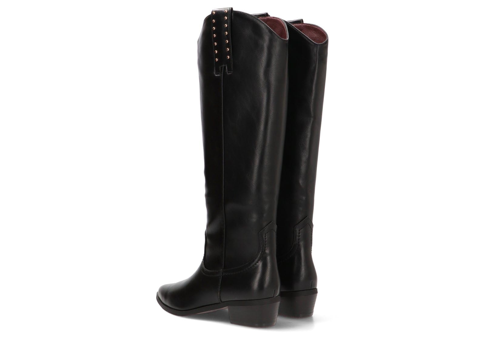Etika Botines Camperos de Tacón Bajo para Mujer, Bota Estilo Cowboy con Tachuelas y Tacón Cubano de 4cm, Cierre con Cremallera, Modelo 110551