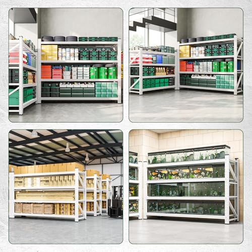 Image of Letaya 71.3 inch W Metal Storage Shelves,5000LBS Heavy Duty Garage Shelving Units, 4 Tier Adjustable Utility Rack Shelf,Large Industrial Shelves,for Shop,Warehouse,Basement (71.3 inch W x 24 inch D x 70 inch H)