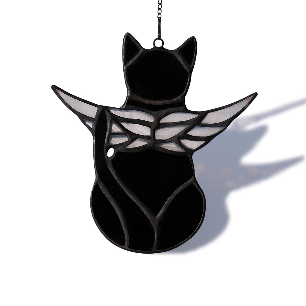 ぶ～らぶ～ら白黒猫のステンドグラスオーナメント | iichi 日々の