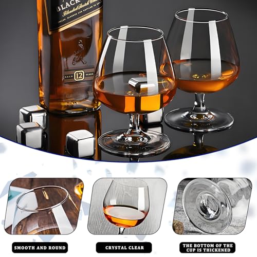 Image of Brandy Glasses Set of 6, Crystal Cognac Glasses, Snifter Glass, Bourbon Tasting Glasses, Old Fashioned Glass, Port Glasses, Whiskey Glasses For Wine, Bourbon, Cognac, Brandy, Scotch