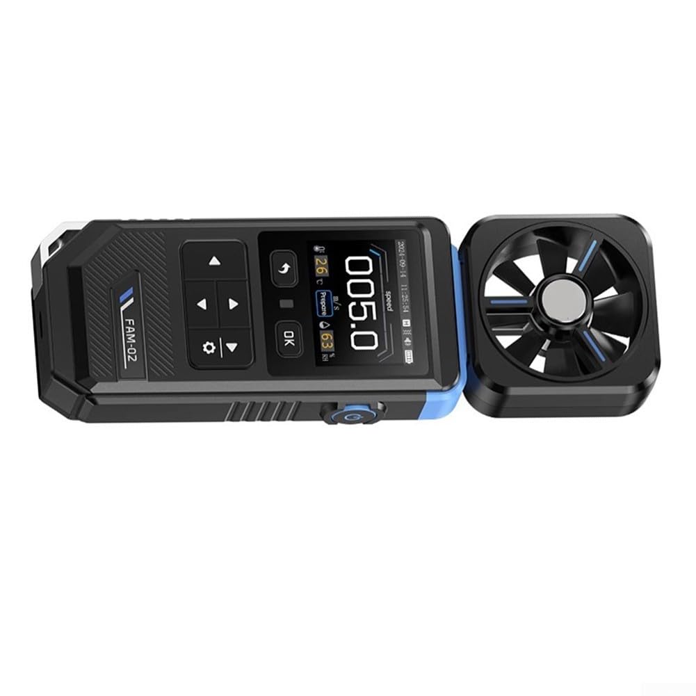FAM-02 Thermomètre hygromètre portable professionnel 3 en 1 numérique avec enregistrement de courbes, alarme sonore et vibration pour CVC