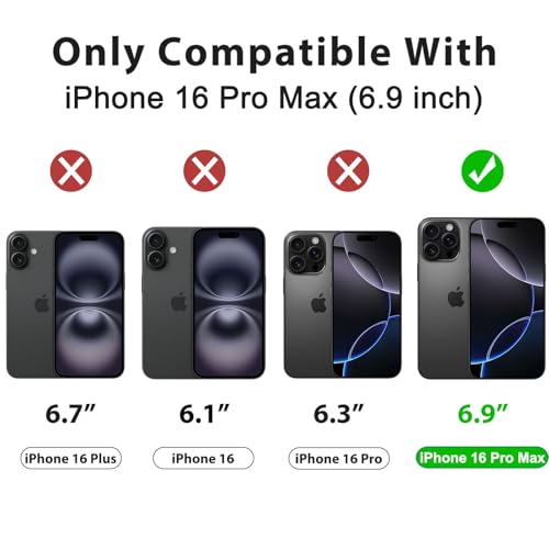 Image of Tobfit Magnetic Case for iPhone 16 Pro Max Compatible with Mag Safe, Translucent Matte Back Slim Shockproof Phone Cover for iPhone 16 Pro Max