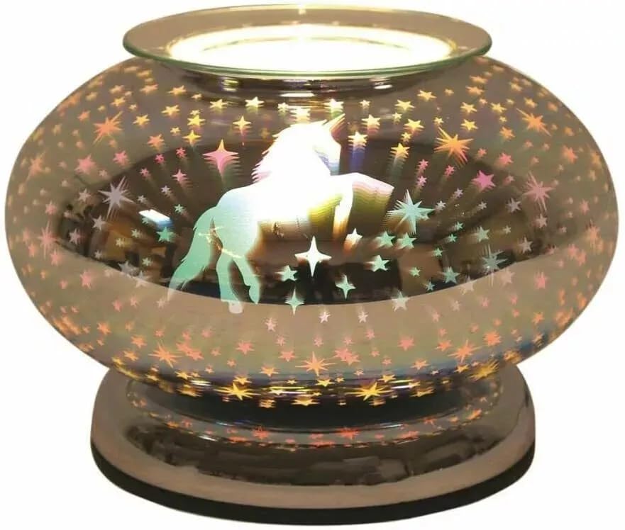 Aroma Electric Wax Melt Burner White Satin Unicorn Ellipse 19cm Touch Control Wax Warmer for Home Fragrance, Home Gifts, Home Decor, Room Decor, Bedroom Accessories