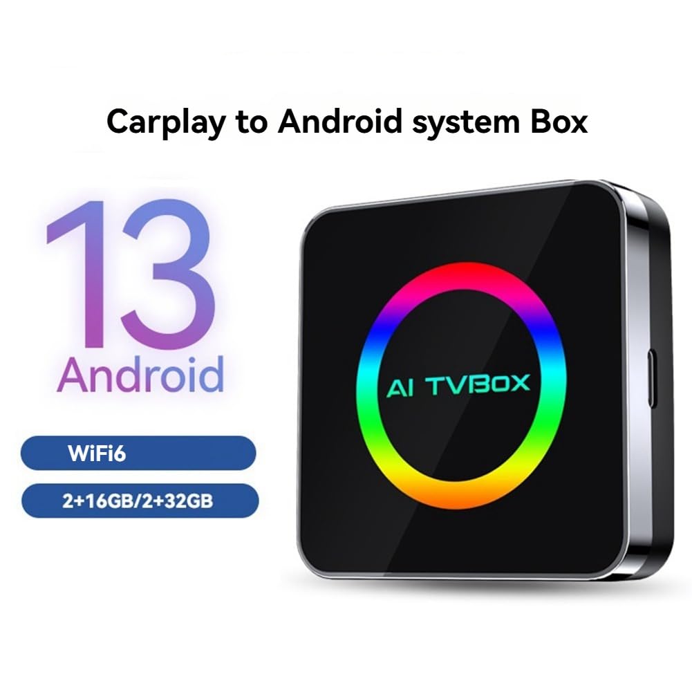Android 13 TV Box con CarPlay e WiFi 6 - Wireless Android Auto 2G+32G AI Box