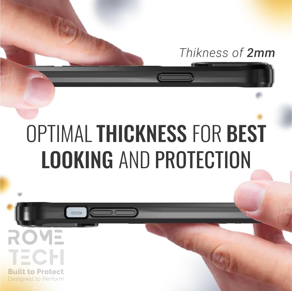 Rome Tech Clear Case Compatible with MagSafe for iPhone 13 Pro 6.1" (2021) - Slim and Rugged Fit Thin Shockproof Case Compatible with Magsafe Devices - Clarity