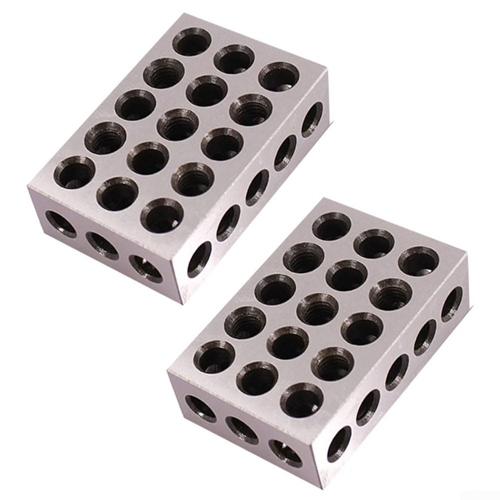 Stahl 1-2-3 Block Set 23 Bohrungen für m10 Gewinde Stahl 1-2-3