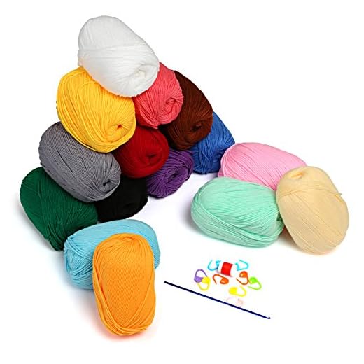 LIHAO 15 x Lanas para Tejer Ovillos de Lana Estambre Acrílico Algodón
