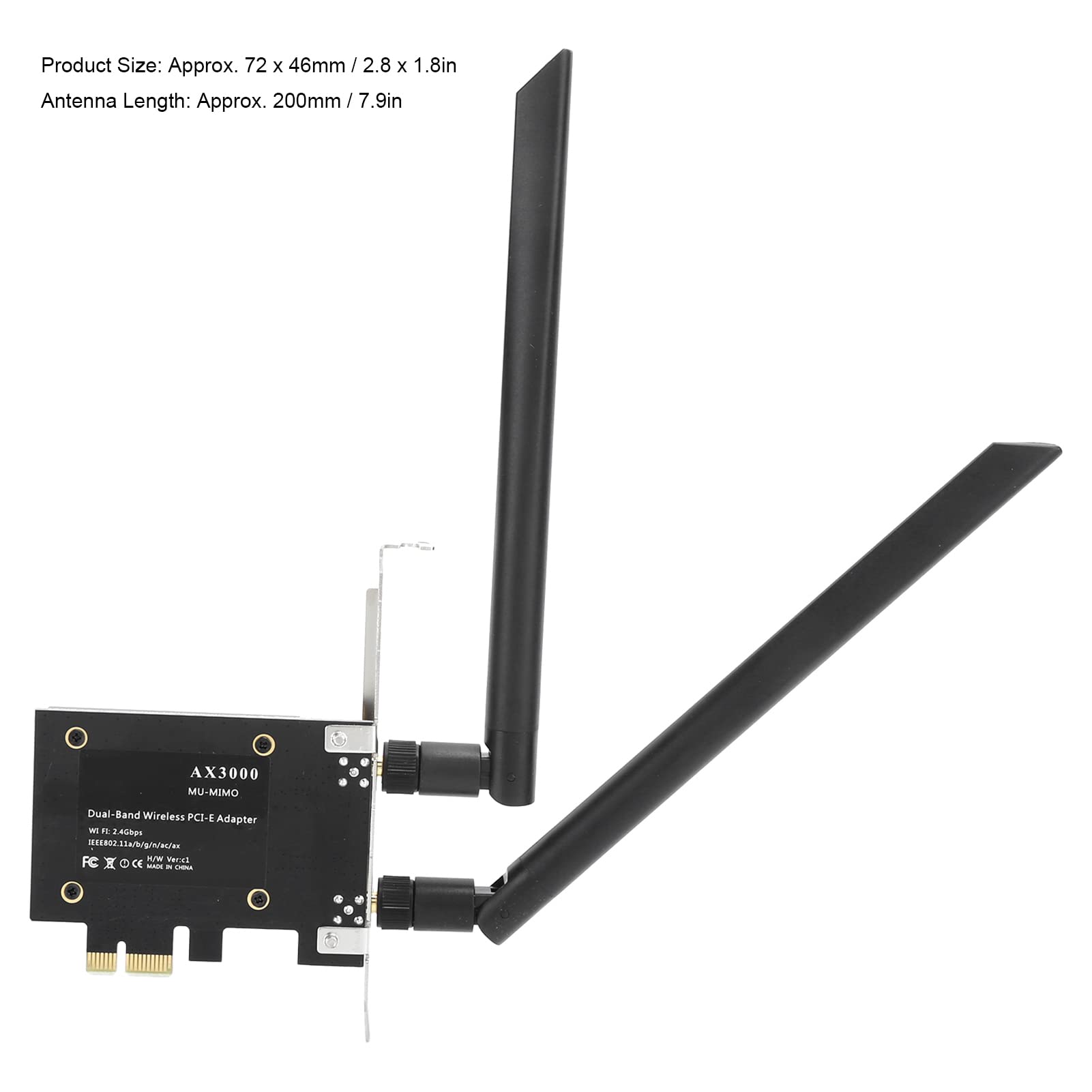 Adattatore WLAN desktop Scheda di rete Dual Band WiFi 6 AX3000 PCIE con Bluetooth 5.1 per streaming di giochi su Internet ad alta velocità