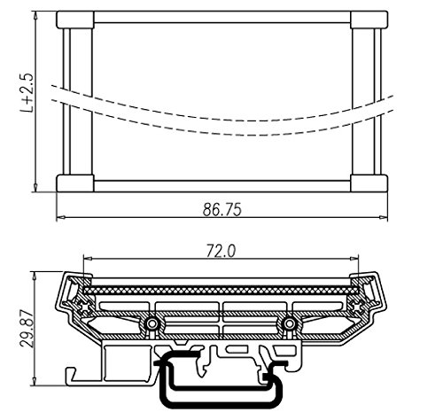 Vista 6 de Electronics-Salon Soporte de montaje en carril DIN, para PCB de 1.864 in x 2.835 in, carcasa, soporte.