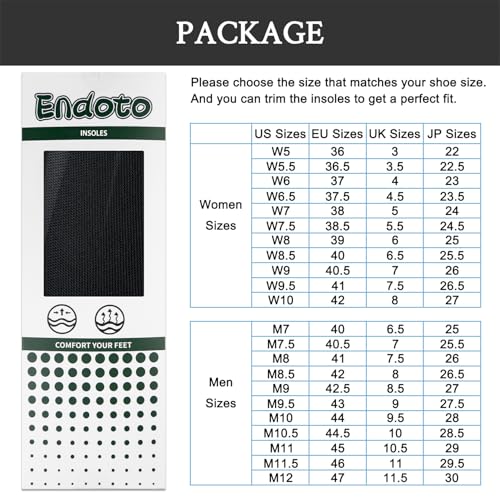 Image of Endoto Insoles Replacement for Air Jordan 1 / Air Max 97&270 Running Sneakers, Replacement High-Rebound Shoe Inserts for Women(US Size:W5 / EU Size:36)