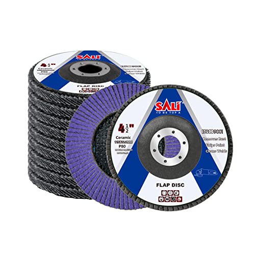 Sali 10 Pack Ceramic Flap Disc 80 Grit 4.5