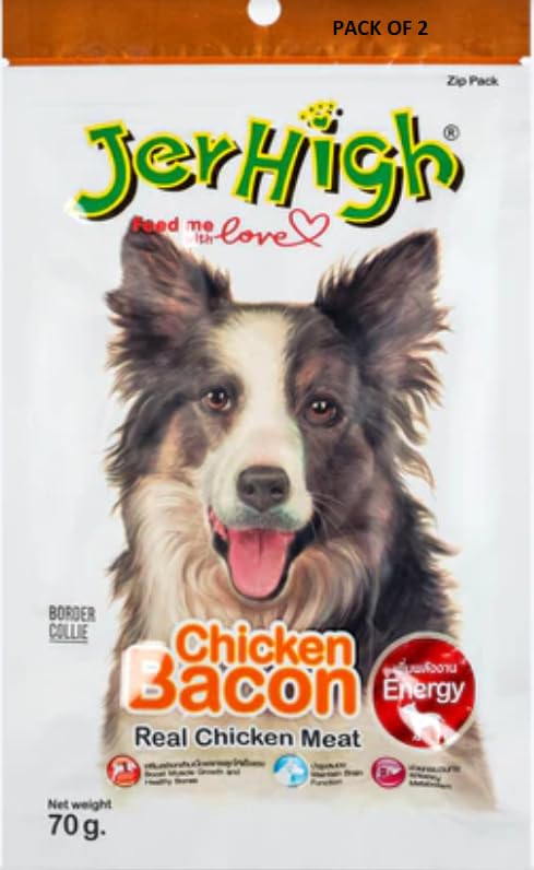 JERHIGH Chicken Bacon Stick/Dog Treats, Bacon Flavour 70G (Pack of 2) 2X70G (B0CXJBDC1R) Amazon Price History, Amazon Price Tracker