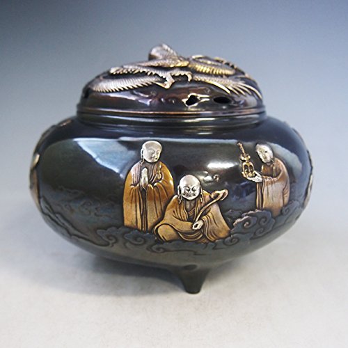 Amazon.co.jp: 十六羅漢香炉 雲龍蓋 青鳳作 dk82-04【日本製】【海外