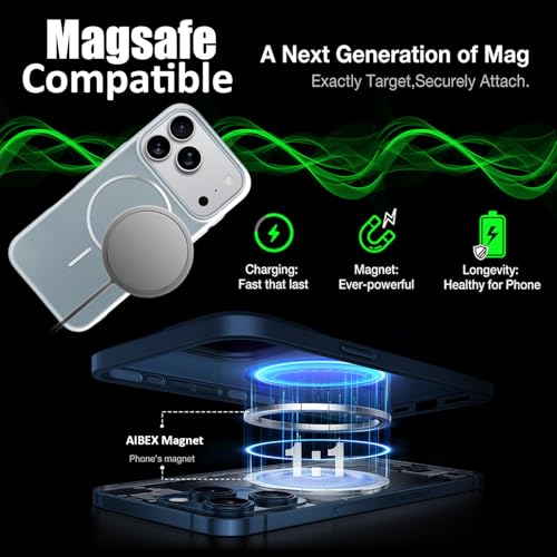Image of AIBEX Ultra-Thin Mag-Saf Back Cover Case Compatible with iPhone 17 Pro| Slim Fit Scratch-Resistant Matte | Magnetic Wireless Charging | Microfibre Lining | Camera Protection (PC Material) - Silver