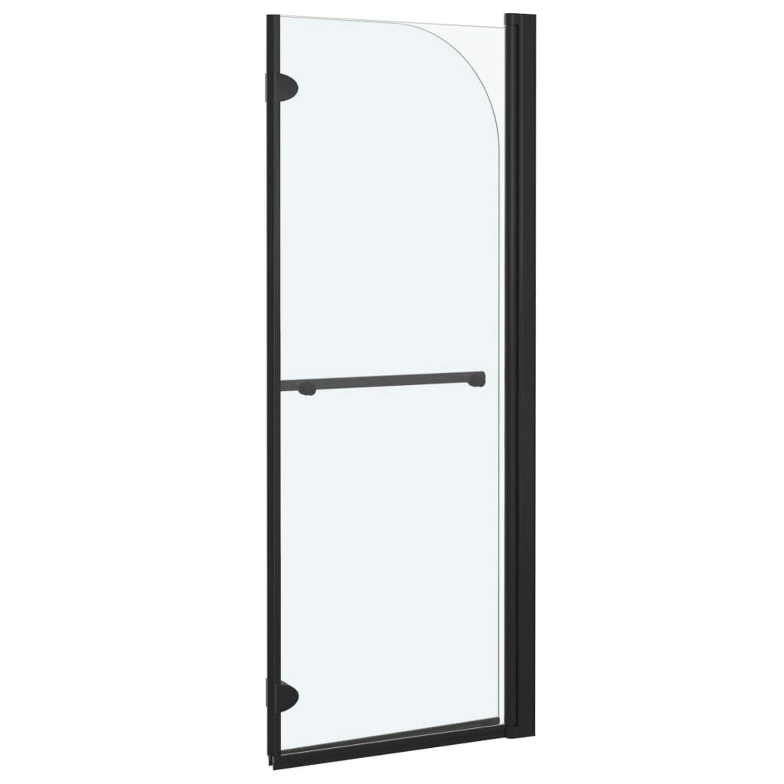 ShGaxin Mampara de Ducha Plegable 2 Paneles ESG Negro 95x140 cm, Mampara Bañera, Mampara Baño Ducha, Cabina De Ducha, Mampara Baño