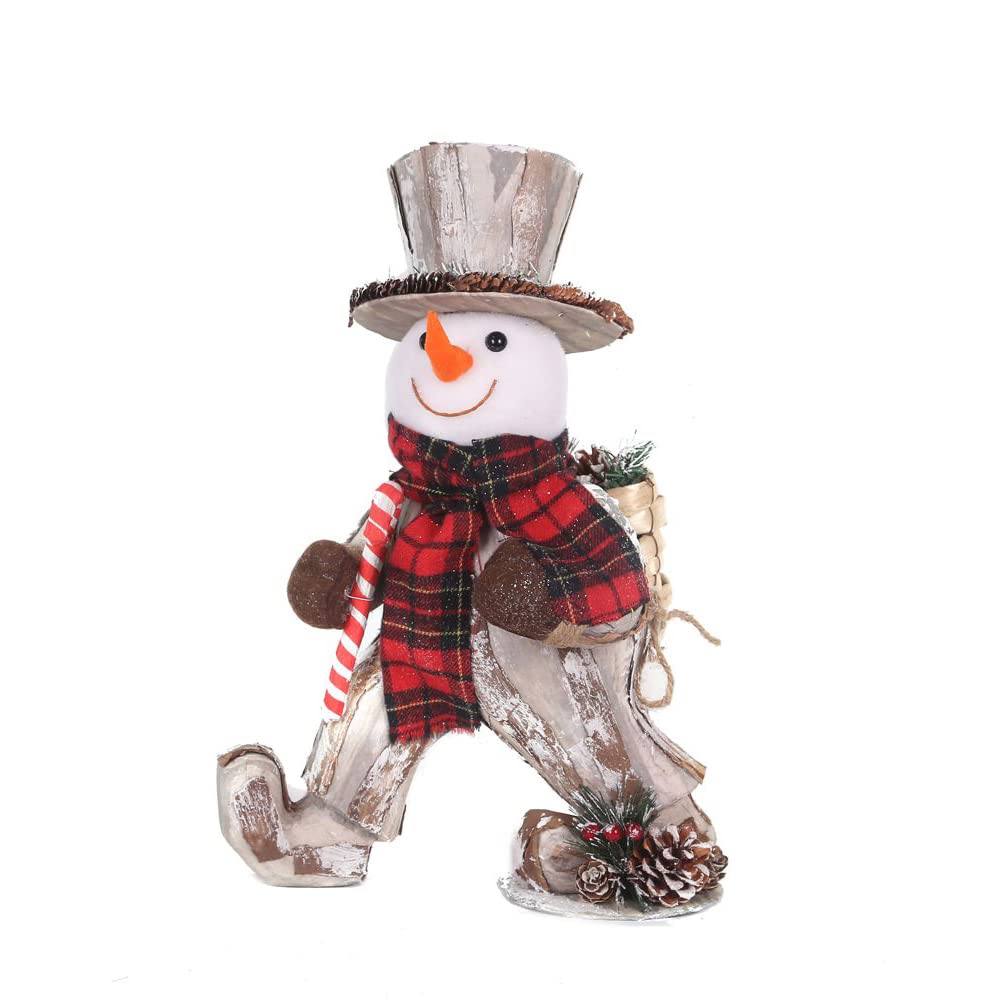 SHATCHI 40cm Snowman Christmas Tabletop Centrepiece Showpieces Home Art & Craft Xmas Party Window Décor